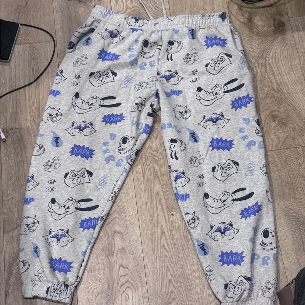 Disney Animals Gray and Blue Jogger sweatpants L